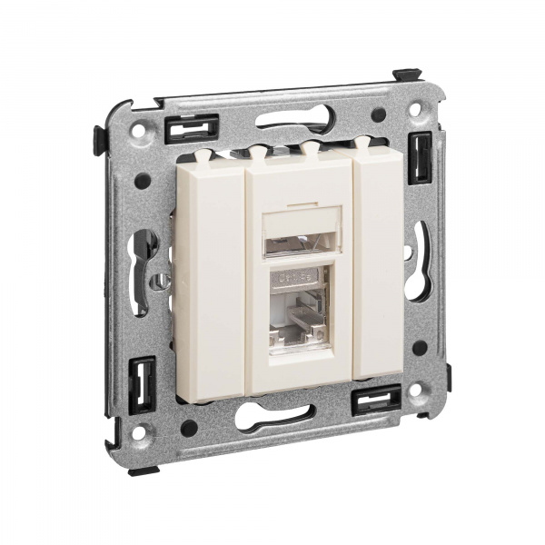 DKC Avanti Ванильная дымка Компьютерная розетка RJ-45 одинарная  категория  5e экранированная