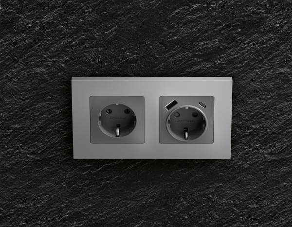 Рамка ALFA Qubi (Сталь матовый) 4-ая AF250504