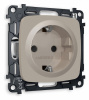 Комплект механизма электрической розетки OMEGA MO367010 Серо-бежевый матовый с заземлением со шторками 2P+E 16A-250V QUANT