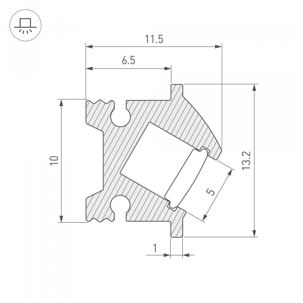 Профиль SL-BEVEL-H12-F13-2000 ANOD (Arlight, Алюминий) Профиль SL-BEVEL-H12-F13-2000 ANOD (Arlight, Алюминий)