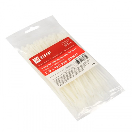 EKF Basic Хомут нейлоновый (2,5х150) (100шт.)
