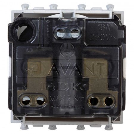DKC Avanti Закаленная сталь Розетка 2P+E со шторками 2 модуля