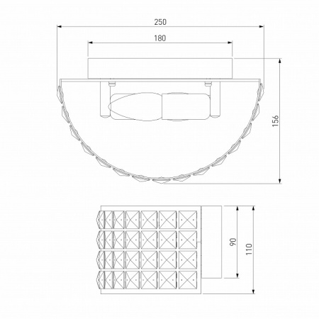 Настенный светильник с хрусталем 10115/2 хром Eurosvet Kira