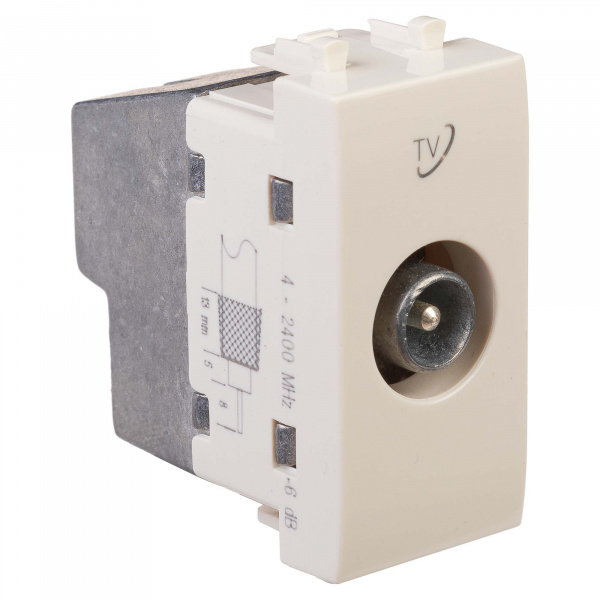 DKC Avanti Ванильная дымка Розетка TV проходная 1 модуль