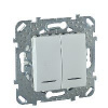 Schneider Electric Unica Белый Выключатель 2-клавишный с подсветкой (сх 5)
