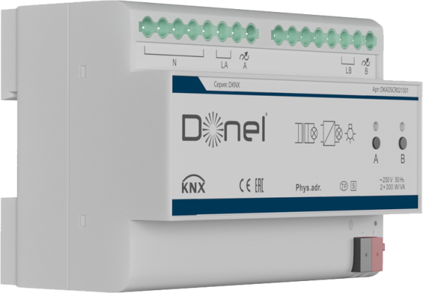 Donel KNX SCR диммер 2-канальный, DKADSCR021501