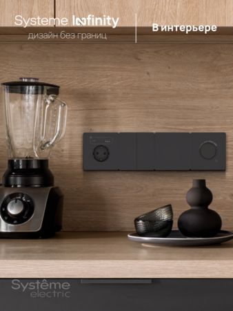 Systeme Electric Systeme Infinity Вулканический пепел Выключатель с самовозвратом 2-клавишный, 10А