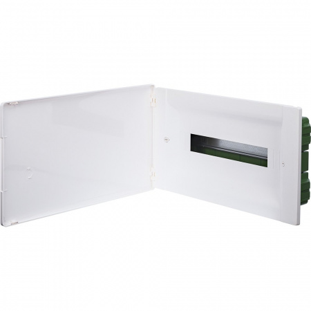 Legrand Practibox Распределительный бокс скрытого монтажа IP40 IK07 1 рейка 18М с клеммиком заземления белая дверь
