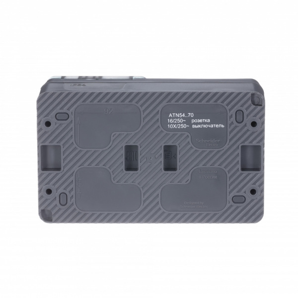 SE AtlasDesign Profi54 Наруж Антрацит Блок: Розетка с/з со шт. + выключатель 1-клавишный 10А