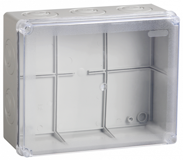 IEK Коробка КМ41330 распаячная для о/п 100х100х50 мм IP55 (RAL7035, гермовводы PG9 5 шт)