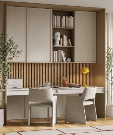 Акустическая панель, черный войлок, 2750х600х19мм, рейки МДФ дуб медный