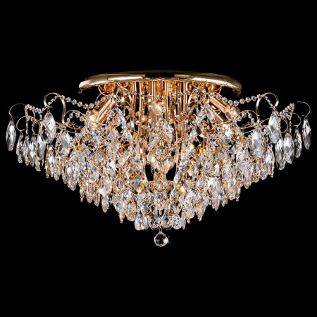Потолочная люстра с хрусталем 10081/12 золото Eurosvet Crystal