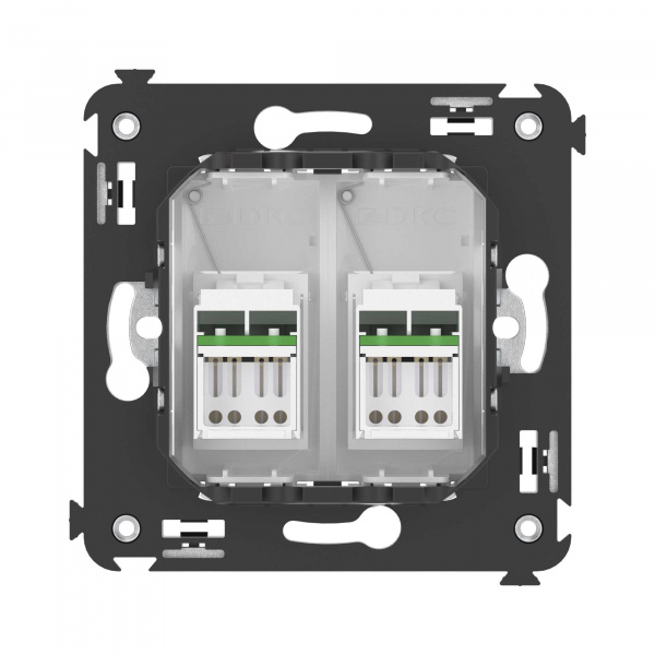 DKC Avanti Белое облако Компьютерная розетка RJ-45 двойная  категория  6А