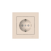 Systeme Electric AtlasDesign Бежевый Розетка с заземлением со шторками, 16А, в сборе, быстрозажим. клем.