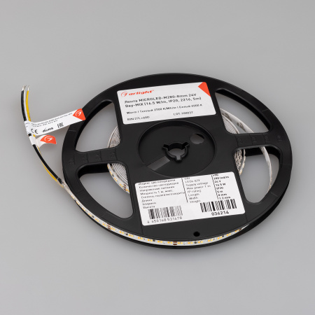 Светодиодная лента Arlight 16,5W/m 280LED/m 2216SMD теплый/холодный белый 5M 036214