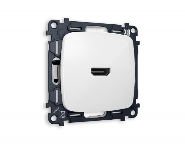 Комплект механизма розетки HDMI 2.0 OMEGA MO114010 Белый глянец 40V/500mA 2.0GHz 5-18Gbit/s QUANT