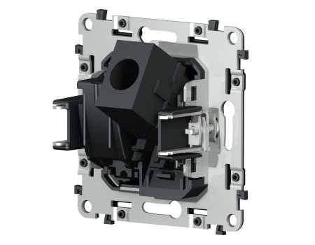 Механизм розетки компьютерной + TV оконечной RJ-45 (8P8C) CAT6 1000 Base-T/50-870 MHz 1dB с автоматической защитной шторкой QUANT VM195