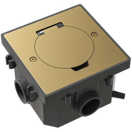 Лючок Surface 2 мод. (1 мод. 45х45 мм.), круглая крышка, зотоло, IP44