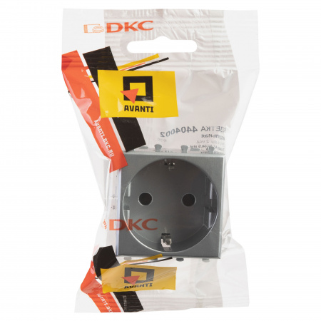 DKC Avanti Закаленная сталь Розетка 2P+E со шторками 2 модуля