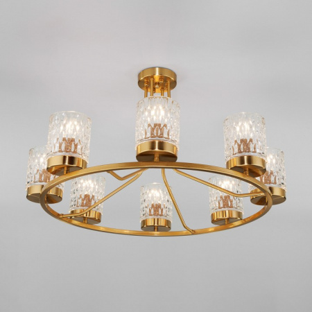 Потолочная люстра с фактурными плафонами 60127/8 латунь Eurosvet Calle