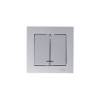 SE AtlasDesign Алюминий Выключатель 2-клавишный с подсветкой, сх.5а, 10АХ, механизм