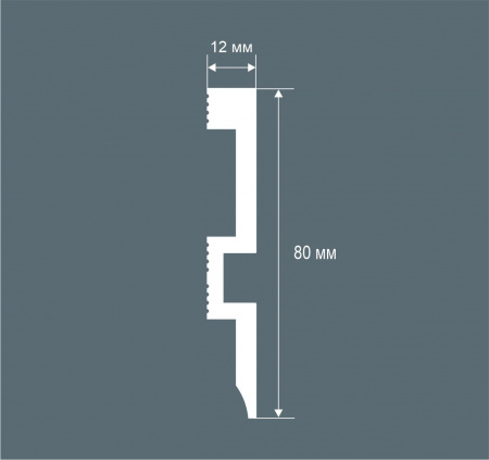 Плинтус PX059, 80х12, 2000мм, Экополимер/18