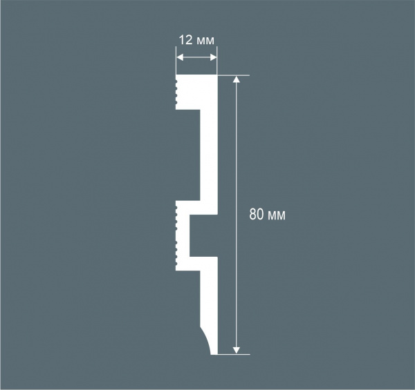Плинтус PX059, 80х12, 2000мм, Экополимер/18