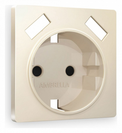 Лицевая панель ALFA (Бежевый матовый) для электрической розетки с/з со шторками 2USB A+A QUANT AP3290