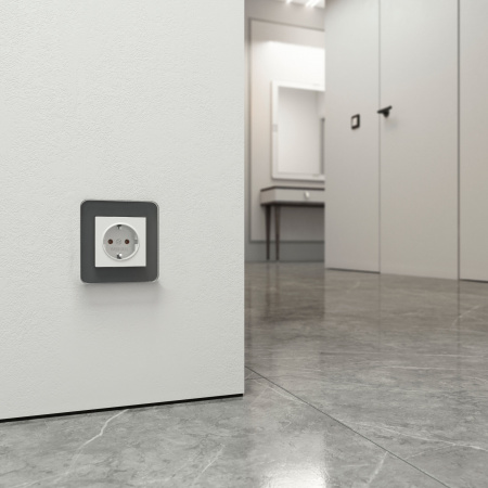 Рамка из стекла на 1 пост Elite графит W0012440