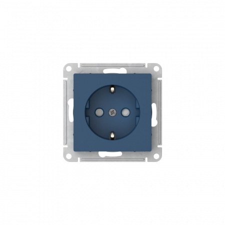 Systeme Electric AtlasDesign Аквамарин Розетка с заземлением со шторками, 16А, мех., быстрозажим. клем.