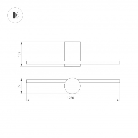 Настенный светодиодный светильник Arlight SP-Vinci-M-S1200x55-12W Day4000 036930