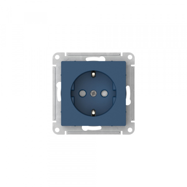 Systeme Electric AtlasDesign Аквамарин Розетка с заземлением со шторками, 16А, мех., быстрозажим. клем.