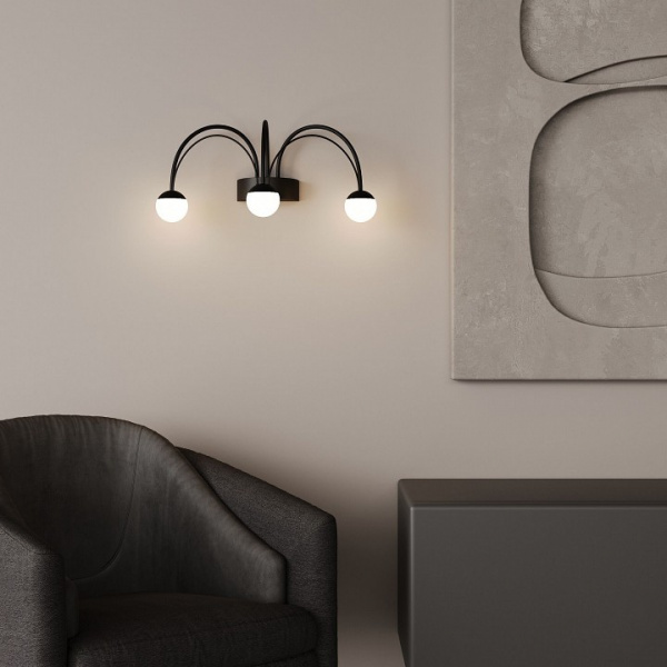 Настенный светодиодный светильник 90031/3 черный Eurosvet Ragno