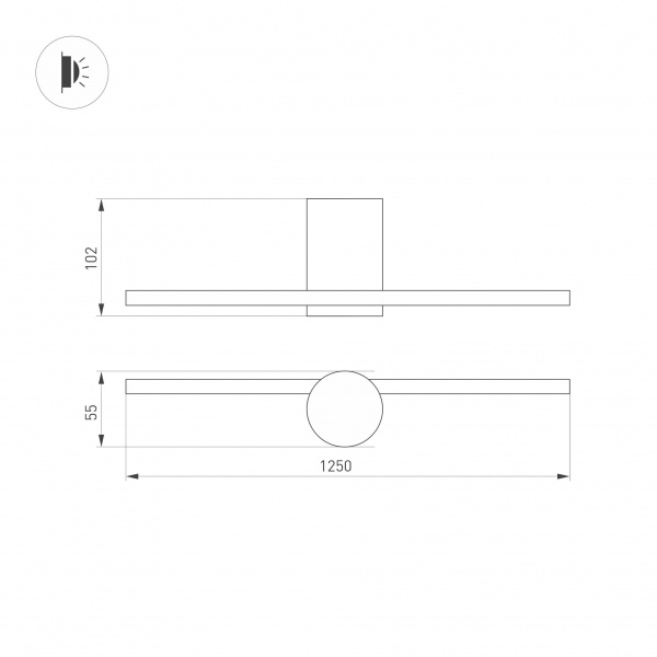 Настенный светодиодный светильник Arlight SP-Vinci-M-S1200x55-12W Warm3000 036931