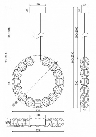 Подвесной светильник MOD555PL-L23CH4K Maytoni Amulet