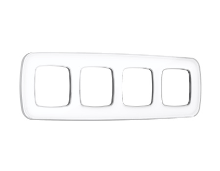 Рамка OMEGA Coint (Белый Стекло органическое/Серебро) 4-ая OF640134