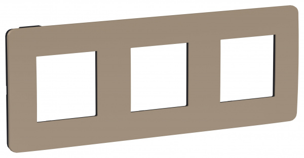 SE Unica Studio Песочная/Антрацит Рамка 3-ная