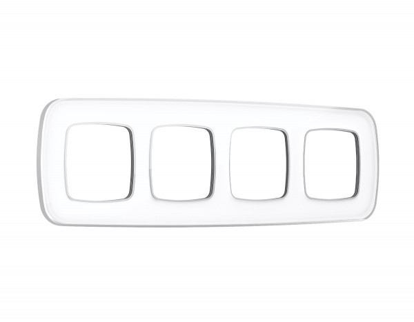 Рамка OMEGA Coint (Белый Стекло органическое/Серебро) 4-ая OF640134