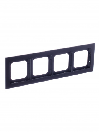 ABB Axcent металл/матовый черный Рамка 4-постовая