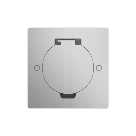 Лючок Surface 2 мод. (1 мод. 45х45 мм.), круглая крышка, полированное серебро, IP44