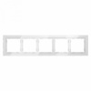Рамка стеклянная VOLTUM S70 на 5 постов, (белый, стекло)