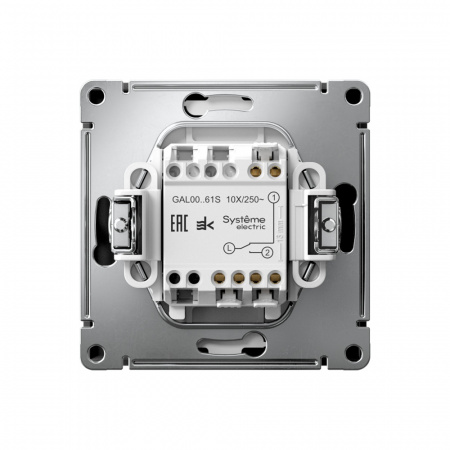 Systeme Electric ArtGallery Карбон Переключатель 1-клавишный, 10АХ, механизм, быстрозажим. клем.