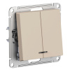 SE AtlasDesign Песочный Выключатель 2-клавишный с подсветкой, сх.5а, 10АХ, мех.
