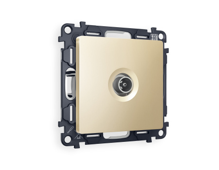Комплект механизма TV розетки проходной ALFA MA613030 Шампань 5-1000 MHz 4dB QUANT