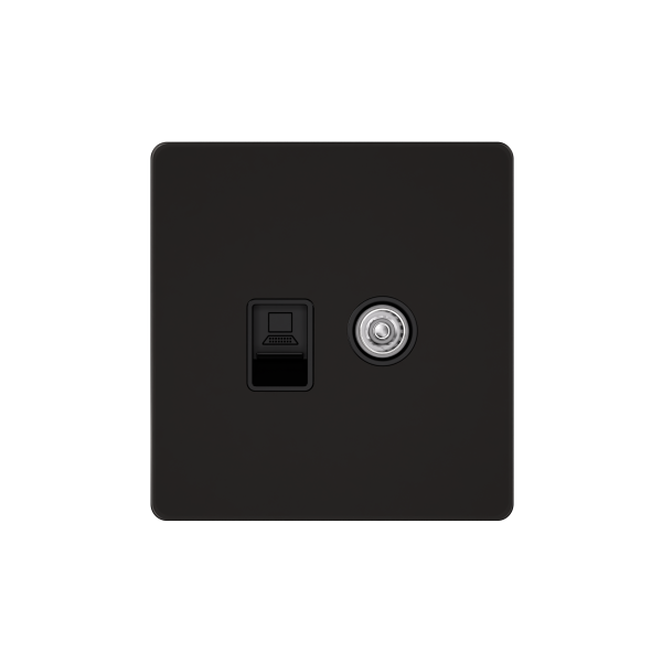 Systeme Electric Systeme Infinity Полярная ночь Розетка информационная TV/FM и RJ-45 кат.5е