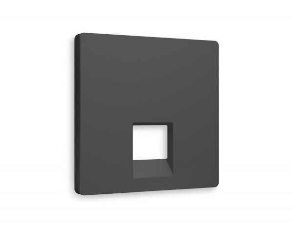 Лицевая панель ALFA (Графит Мягкое касание) для компьютерной/телефонной розетки RJ-45/RJ-11 QUANT AP9120