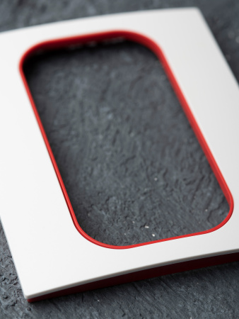 EKF PROxima Стокгольм Белый Линия красная Рамка для розетки 2-ой