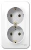 SE Blanca наруж Бел Розетка 2-ая с/з без шторок, 16А, 250В