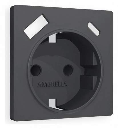 Лицевая панель ALFA (Графит Мягкое касание) для электрической розетки с заземлением со шторками 2USB A+C QUANT AP9100
