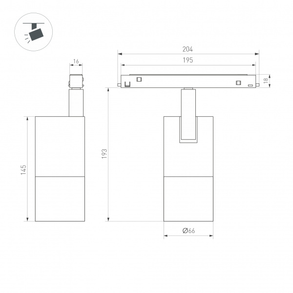 Arlight Светильник MAG-FLEX-SPOT-ZOOM-R65-15W Day4000 (BK, 34-60 deg, 48V) (IP20 Металл, 5 лет)